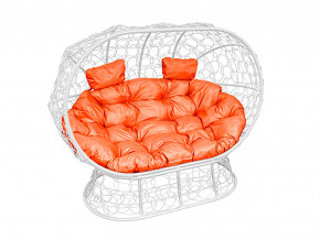 Кокон Лежебока на подставке с ротангом оранжевая подушка в Заречном - zarechnyj.magazinmebel.ru | фото