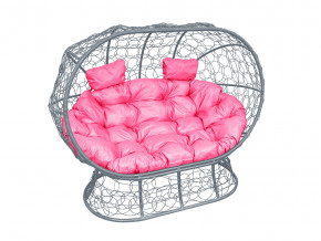 Кокон Лежебока на подставке с ротангом розовая подушка в Заречном - zarechnyj.magazinmebel.ru | фото - изображение 1