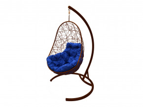 Кокон Овал с ротангом синяя подушка в Заречном - zarechnyj.magazinmebel.ru | фото - изображение 1