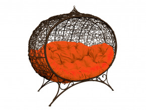 Кокон Улей на ножках с ротангом оранжевая подушка в Заречном - zarechnyj.magazinmebel.ru | фото - изображение 1