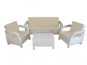Комплект уличной мебели Yalta Premium Terrace Triple Set белый в Заречном - zarechnyj.magazinmebel.ru | фото