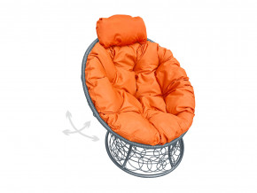 Кресло Папасан мини пружинка с ротангом оранжевая подушка в Заречном - zarechnyj.magazinmebel.ru | фото