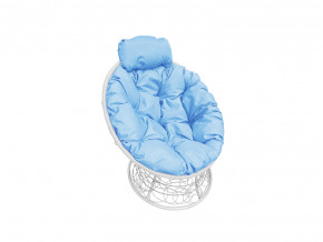 Кресло Папасан мини с ротангом голубая подушка в Заречном - zarechnyj.magazinmebel.ru | фото