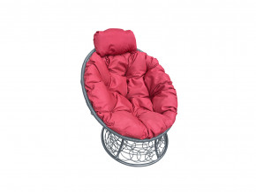 Кресло Папасан мини с ротангом красная подушка в Заречном - zarechnyj.magazinmebel.ru | фото