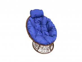 Кресло Папасан мини с ротангом синяя подушка в Заречном - zarechnyj.magazinmebel.ru | фото