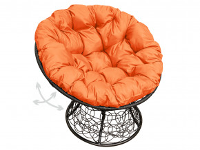 Кресло Папасан пружинка с ротангом оранжевая подушка в Заречном - zarechnyj.magazinmebel.ru | фото