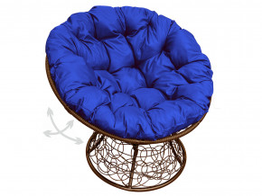 Кресло Папасан пружинка с ротангом синяя подушка в Заречном - zarechnyj.magazinmebel.ru | фото - изображение 1