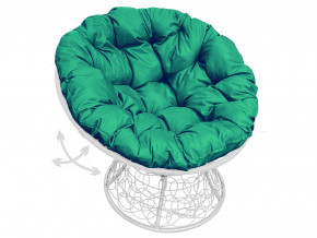 Кресло Папасан пружинка с ротангом зелёная подушка в Заречном - zarechnyj.magazinmebel.ru | фото