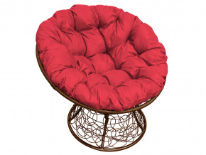 Кресло Папасан с ротангом красная подушка в Заречном - zarechnyj.magazinmebel.ru | фото