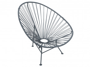 Кресло Ракушка с ротангом серый в Заречном - zarechnyj.magazinmebel.ru | фото - изображение 1