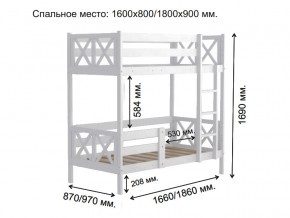 Кровать 2-х ярусная Аист-2 Классика белый 1600х800 мм в Заречном - zarechnyj.magazinmebel.ru | фото - изображение 2