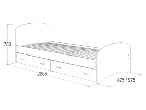 Кровать-6 одинарная с 2-мя ящиками 800*2000 венге/млечный дуб в Заречном - zarechnyj.magazinmebel.ru | фото - изображение 2