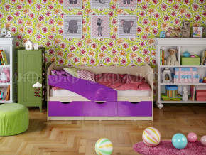 Кровать Бабочки 1600 Фиолетовый металлик в Заречном - zarechnyj.magazinmebel.ru | фото