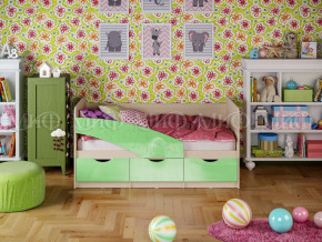 Кровать Бабочки 1800 Салатовый металлик в Заречном - zarechnyj.magazinmebel.ru | фото