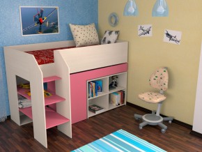 Кровать чердак Теремок 2 Розовый в Заречном - zarechnyj.magazinmebel.ru | фото - изображение 1