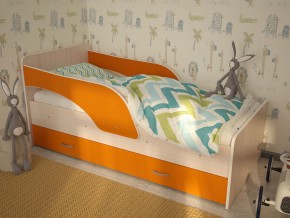 Кровать детская Максимка млечный дуб-оранж в Заречном - zarechnyj.magazinmebel.ru | фото