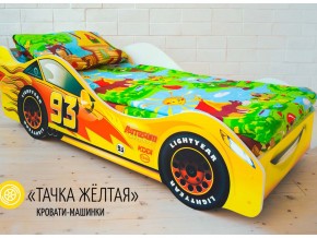 Кровать детская машина Тачка Желтая в Заречном - zarechnyj.magazinmebel.ru | фото