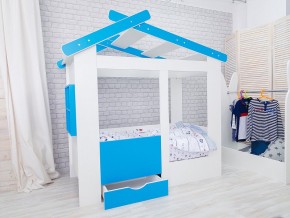 Кровать детская Теремок с ящиком лазурь в Заречном - zarechnyj.magazinmebel.ru | фото
