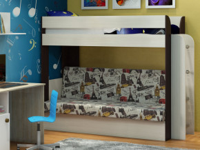 Кровать двухъярусная Карамель 75 венге ткань биг бен в Заречном - zarechnyj.magazinmebel.ru | фото - изображение 1