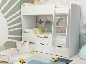 Кровать двухъярусная Малыш двойняшка белый феритейл в Заречном - zarechnyj.magazinmebel.ru | фото