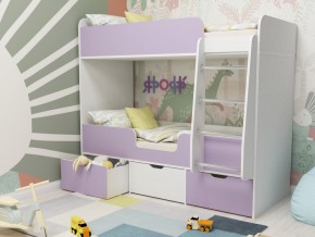 Кровать двухъярусная Малыш двойняшка белый-ирис в Заречном - zarechnyj.magazinmebel.ru | фото - изображение 1