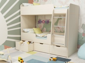 Кровать двухъярусная Малыш двойняшка дуб молочный в Заречном - zarechnyj.magazinmebel.ru | фото - изображение 1