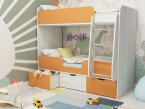 Кровать двухъярусная Малыш двойняшка винтерберг-оранжевый в Заречном - zarechnyj.magazinmebel.ru | фото