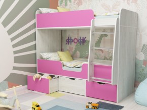 Кровать двухъярусная Малыш двойняшка винтерберг-розовый в Заречном - zarechnyj.magazinmebel.ru | фото