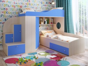 Кровать Кадет 2 Дуб молочный-голубой в Заречном - zarechnyj.magazinmebel.ru | фото