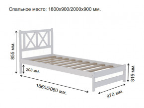 Кровать односпальная Аист-7 Классика белый 1800х900 мм в Заречном - zarechnyj.magazinmebel.ru | фото - изображение 2