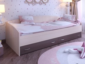 Кровать с выкатными ящиками Дуб молочный-Бодего в Заречном - zarechnyj.magazinmebel.ru | фото