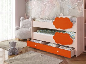 Кровать Соник с ящиком млечный дуб-оранж в Заречном - zarechnyj.magazinmebel.ru | фото - изображение 1