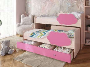 Кровать Соник с ящиком млечный дуб-розовый в Заречном - zarechnyj.magazinmebel.ru | фото