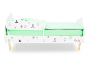 Кровать Stumpa Облако с бортиком рисунок Домики розовый, бирюзовый в Заречном - zarechnyj.magazinmebel.ru | фото - изображение 3