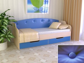 Кровать Юниор Тип 2 дуб молочный/синий 800х1600 в Заречном - zarechnyj.magazinmebel.ru | фото - изображение 1
