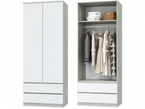 Шкаф для одежды 2х дверный с ящиками Лори дуб серый, белый в Заречном - zarechnyj.magazinmebel.ru | фото