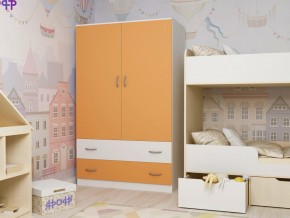 Шкаф двухстворчатый белый-оранж в Заречном - zarechnyj.magazinmebel.ru | фото