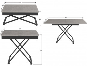 Стол универсальный трансформируемый Генри бетон чикаго в Заречном - zarechnyj.magazinmebel.ru | фото - изображение 2
